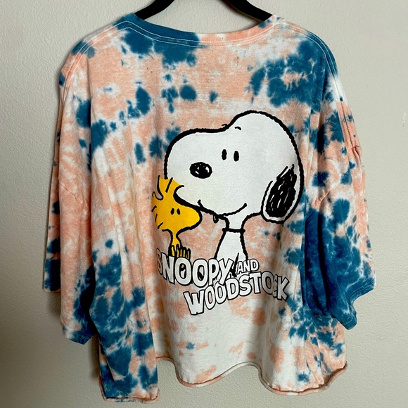 Snoopy Tie Dye Crop Top - Picture 1 of 6